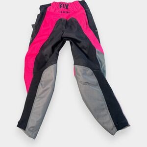 FLY Racing Kids Pants Neon Pink Black Gray Motocross Dirt Bike Size 20